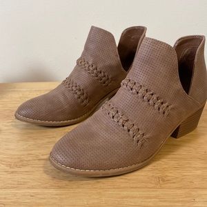 Light Brown Slip On Booties
